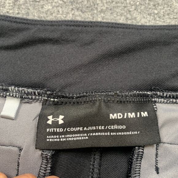 Under Armour Shorts Womens M Medium Black Fitted Side Zip 9 In Inseam Pockets - Picture 7 of 11